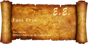Egei Erik névjegykártya